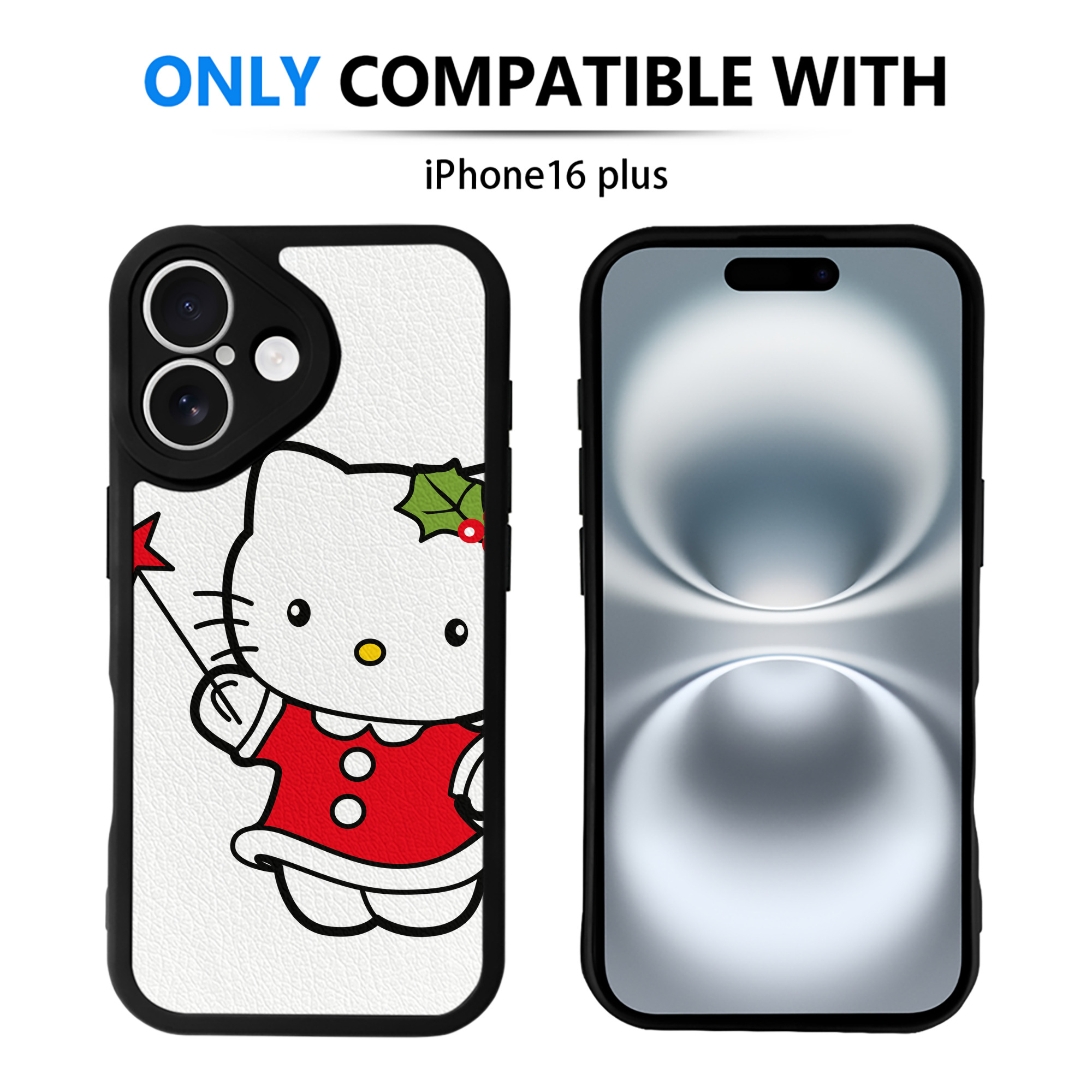 （画像用） Hello Kitty ハローキティ 【iPhone 16シリーズ対応】シリコンスマホケース（レザー調） 材質：シリコン